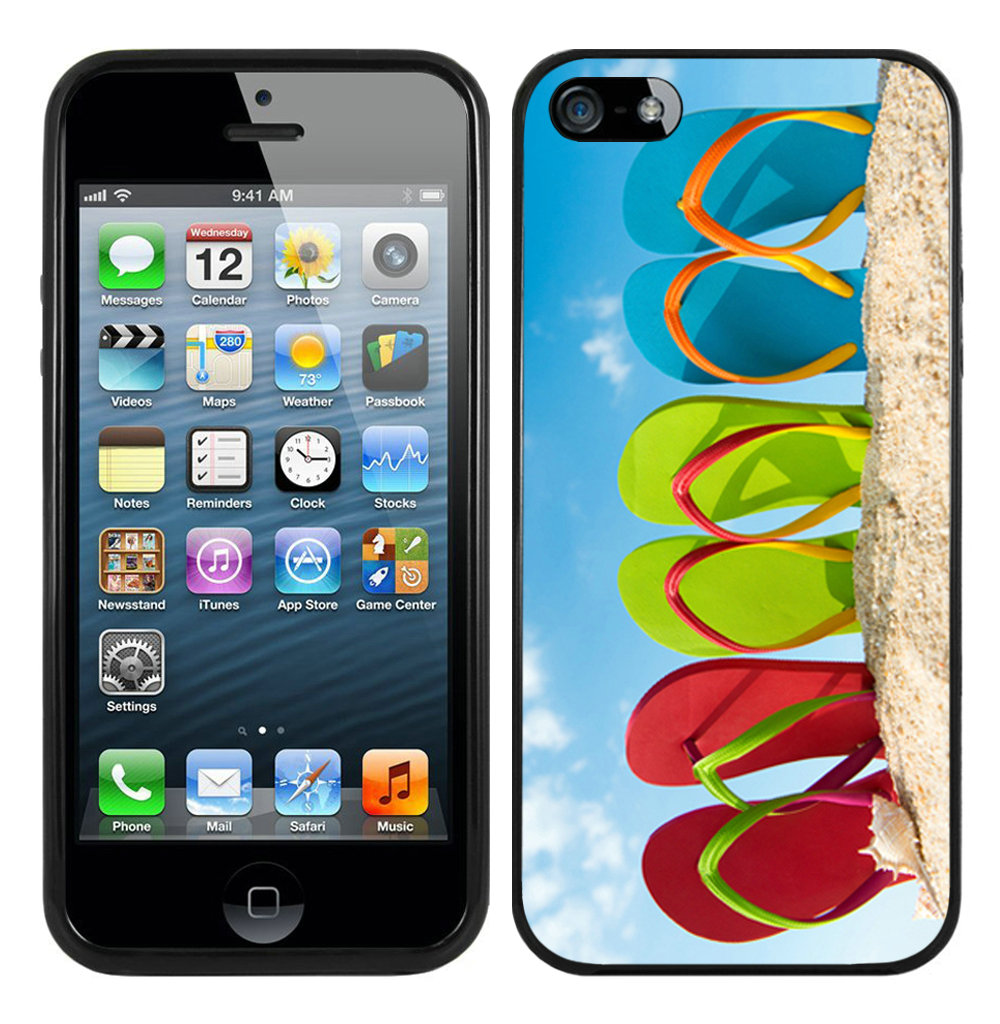 Best flip flops Black iPhone 5 5S Case